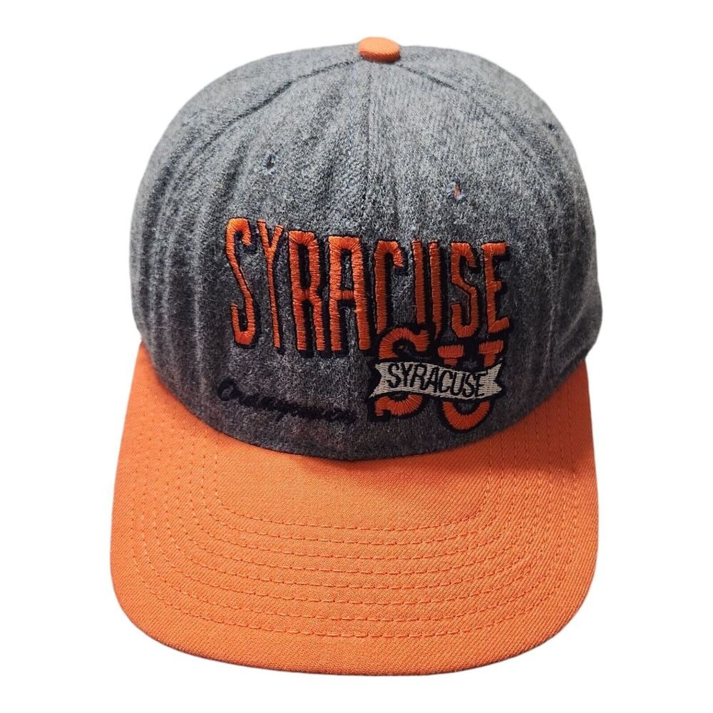 Syracuse University Snapback Hat Grey‎ Orange Wool Blend Retro NCAA Cap